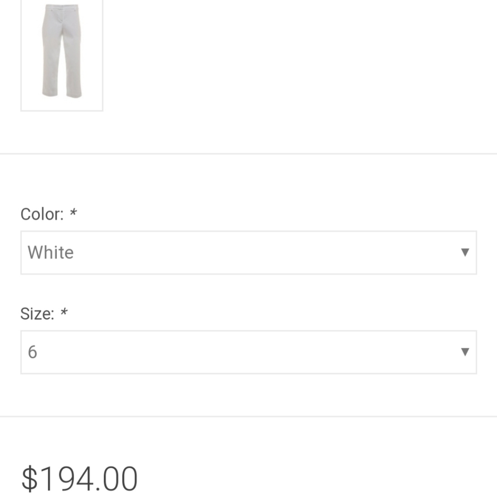 DREW White Crop Pants Claire Sleek High Rise Luxury Womens Summer Cotton Anthro - Picture 9 of 13